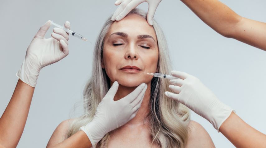 woman receiving restylane skinbooster treatments